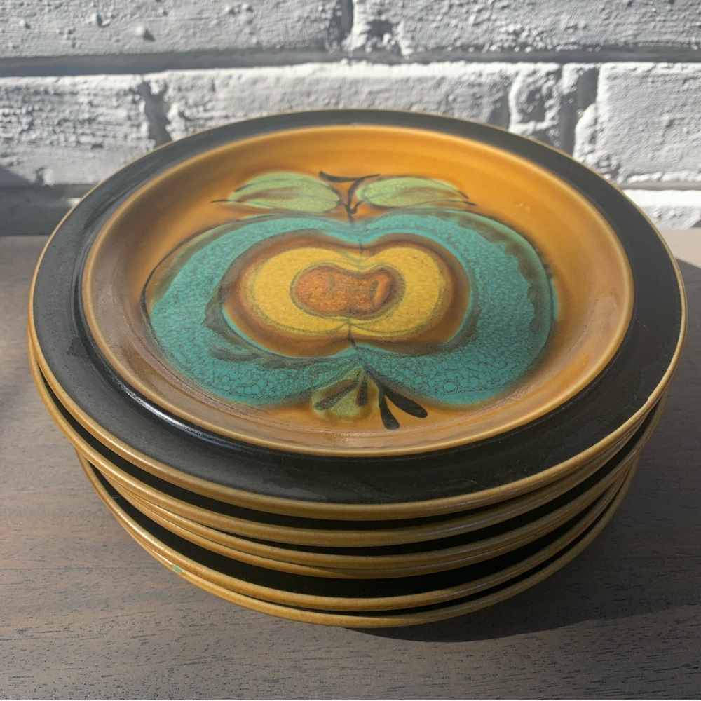 Electra casual ceram stoneware La Pomme plates - Picture 3 of 6